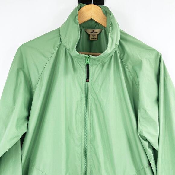 Woolrich Women Lightweight Hidden Hood Jacket Size Large Outdoors Packable Green - Picture 2 of 8